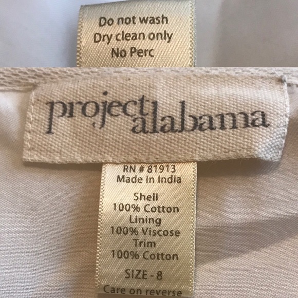 White Mesh Embroidered Dress. Project Alabama. Size 8. - Picture 7 of 8